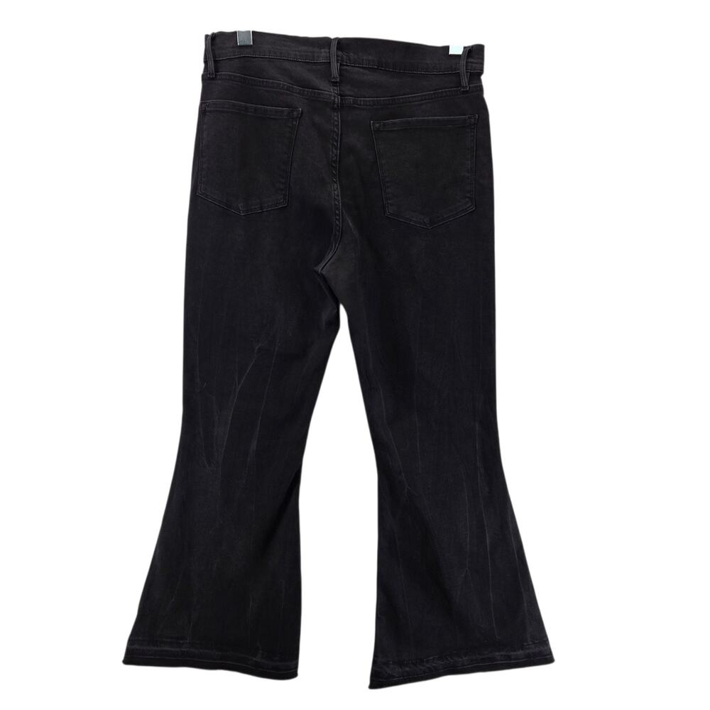 Frame Denim Jeans Womens 31 Le Crop Bell Black Flare Bellbottom Stretch Bohemian - Picture 5 of 13